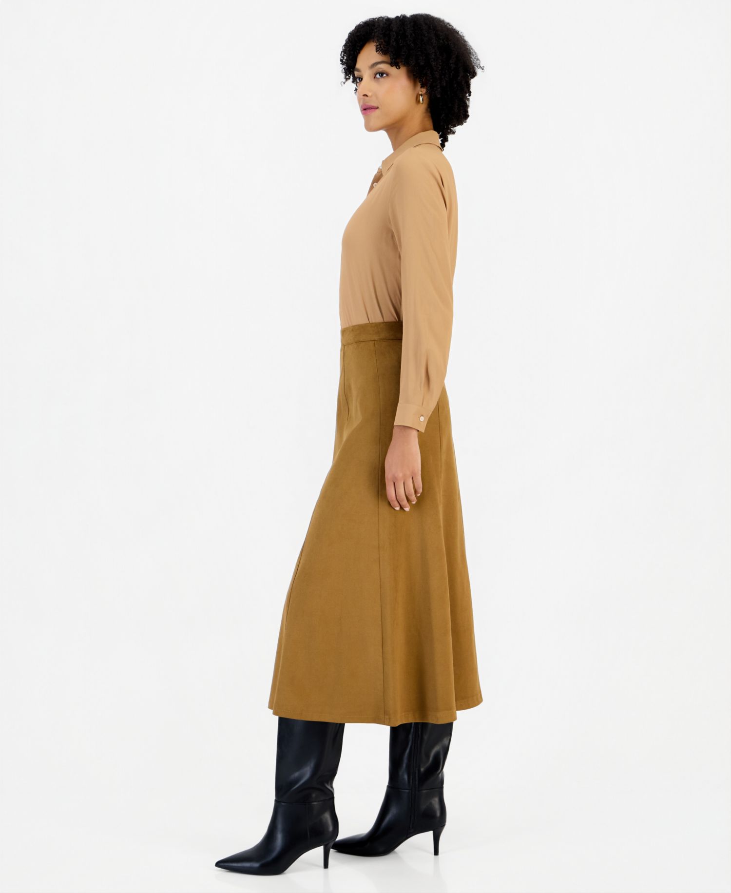 Women's Emmsamba High-Waisted A-Line Midi Skirt