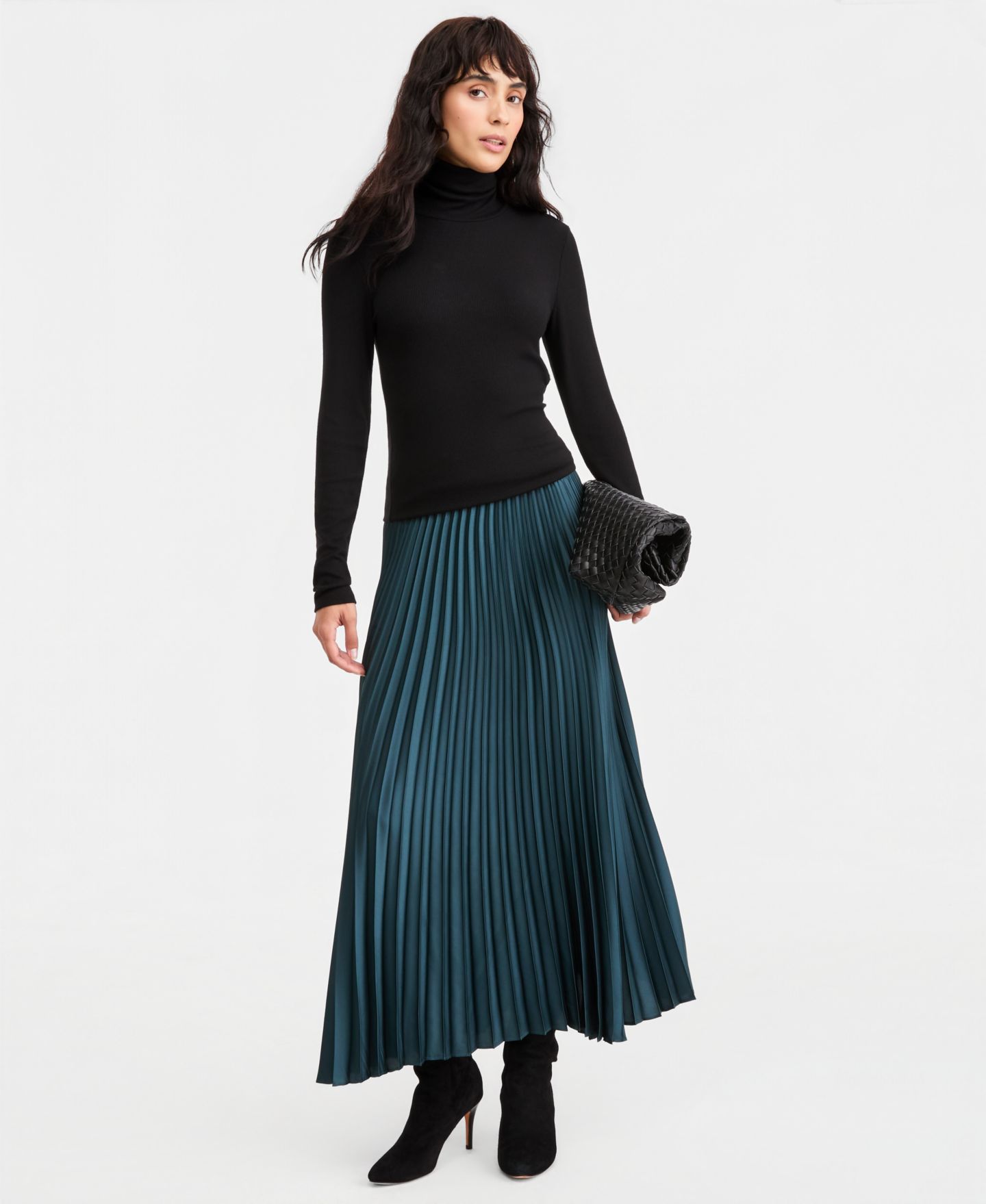 Женская юбка Emme Marella Emmastrale Pleated A-Line Midi, цвет: Зелёный — фото 1