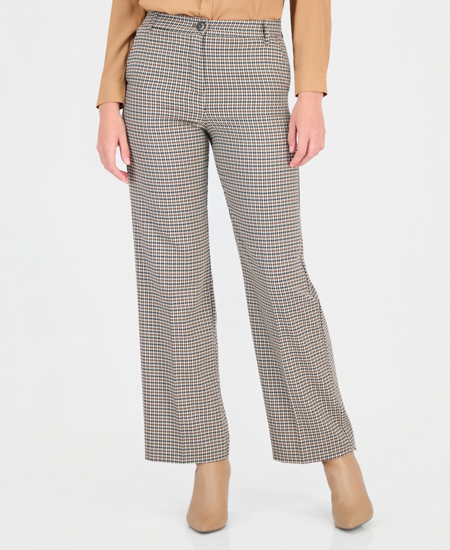 Women's Emmamato Houndstooth Straight-Leg Viscose-Blend Pants