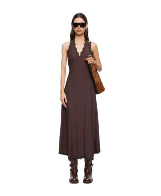 Women's Linen Sleeveless Halter Dress