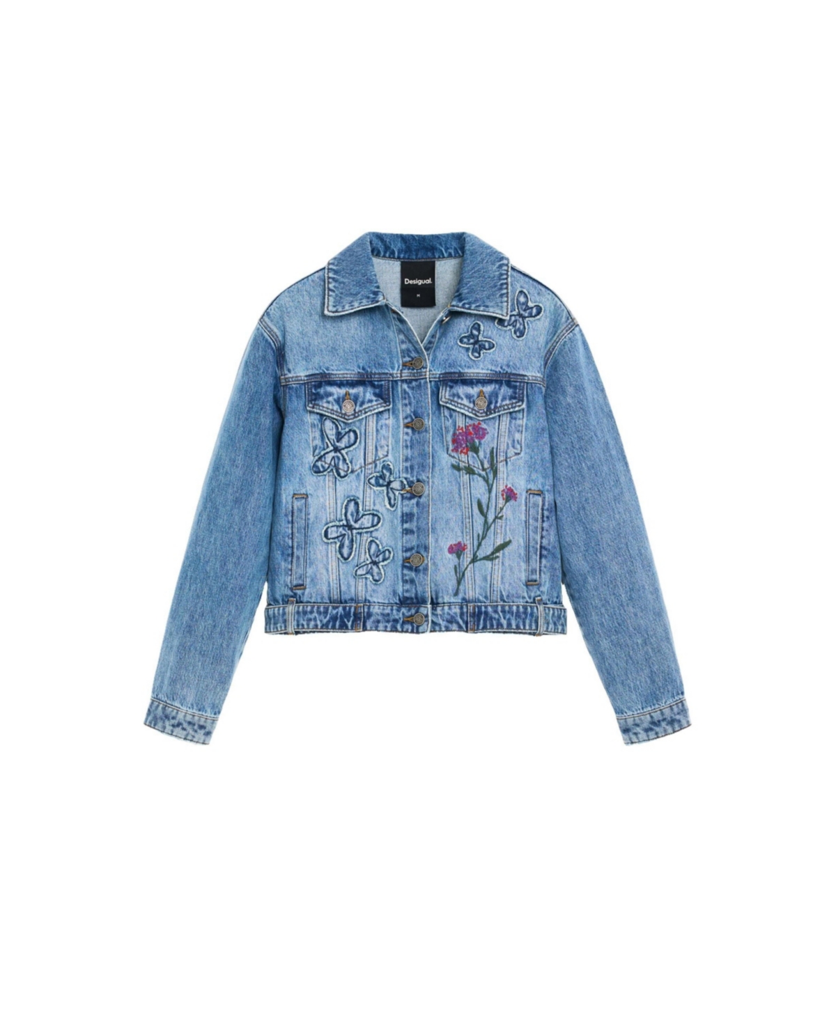 Desigual Women's Embroidered denim jacket 100% cotton
