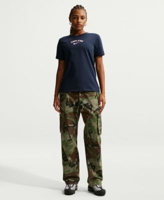 Women's Blue England National Team Wordmark T-Shirt