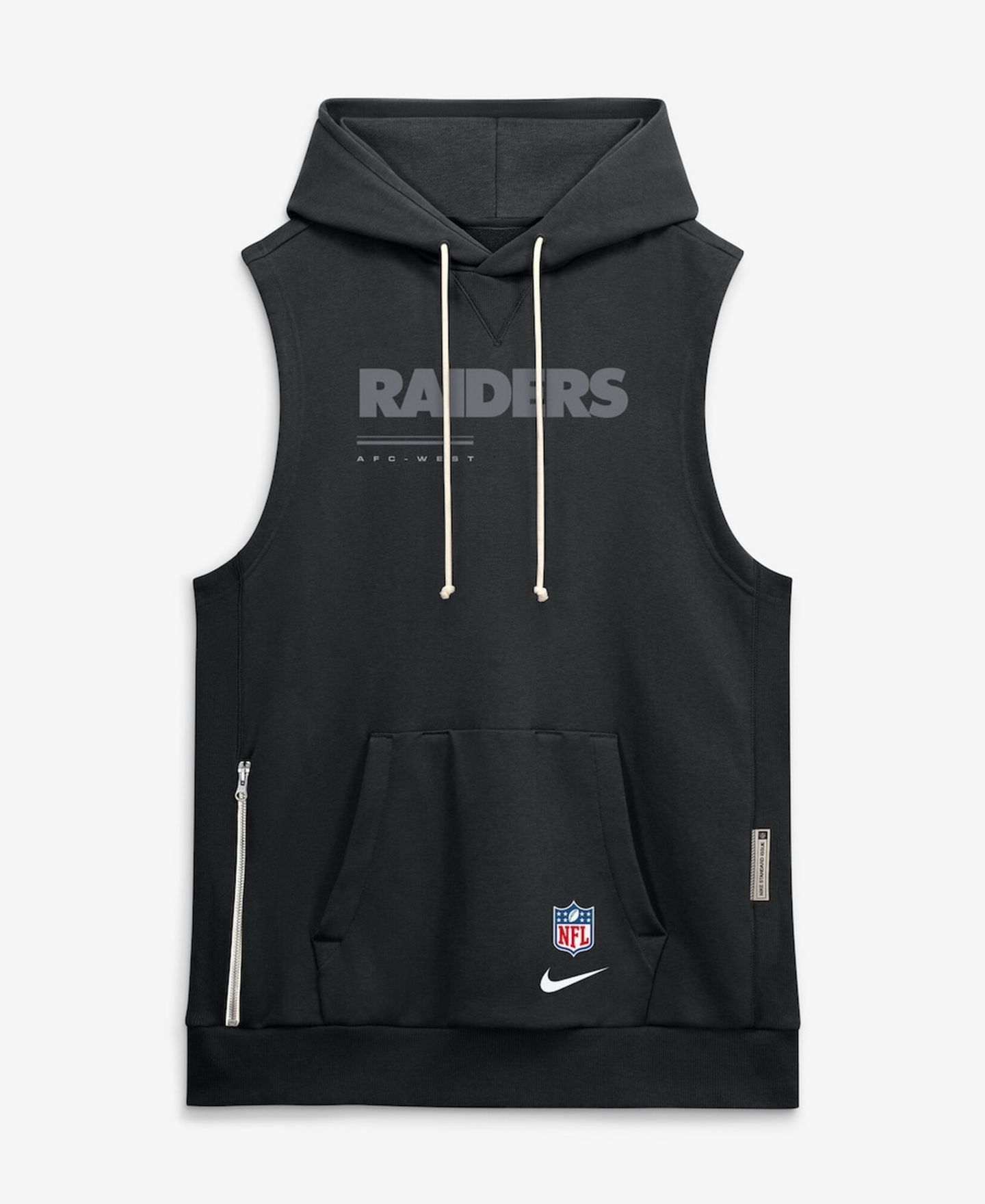 Мужское худи без рукавов Nike Las Vegas Raiders Sideline Standard Issue Dri-FIT, Black — фото 4