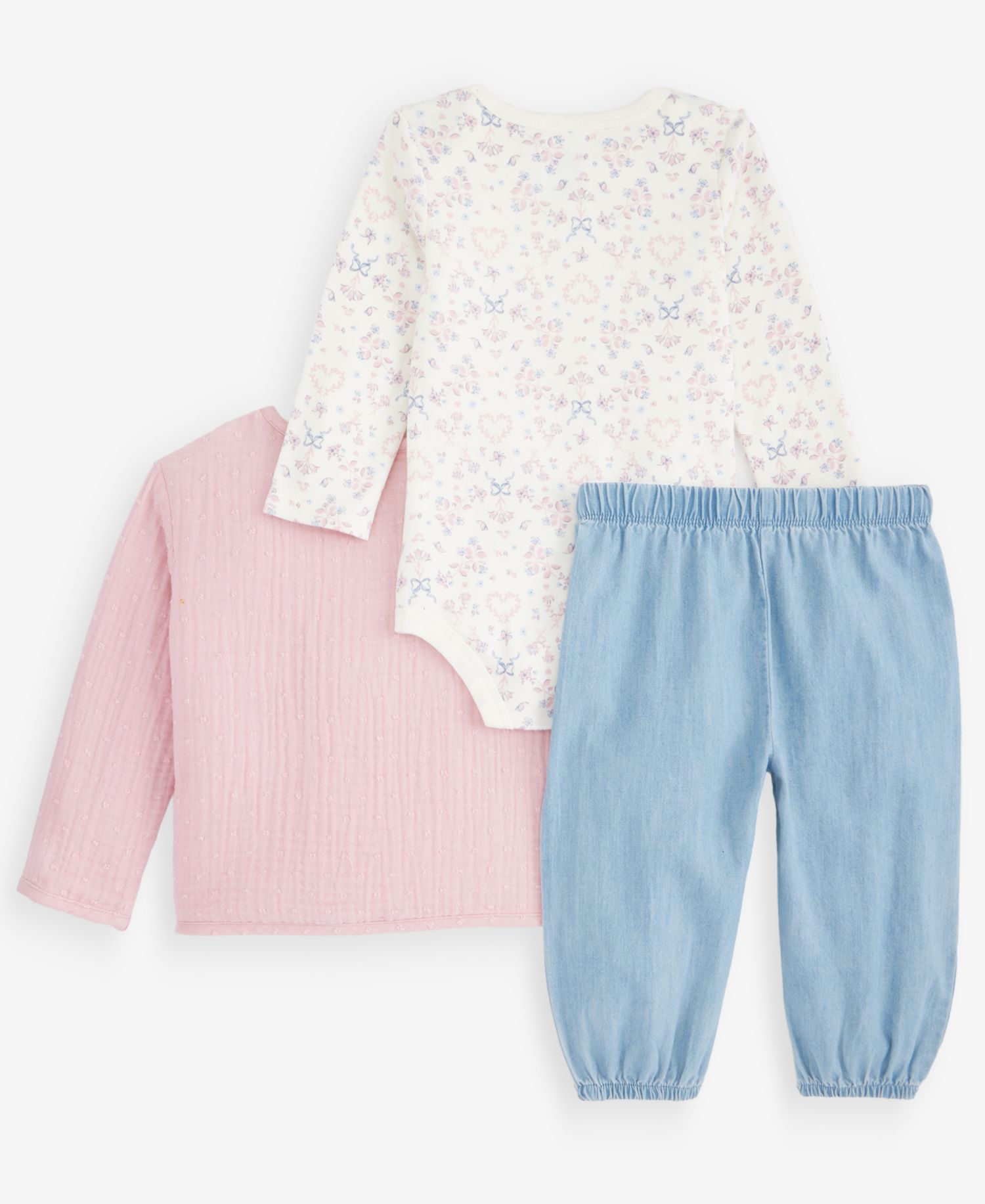 Baby Girls' 3M-24M Jacket, Bodysuit & Bubble Pants, 3-Piece Set