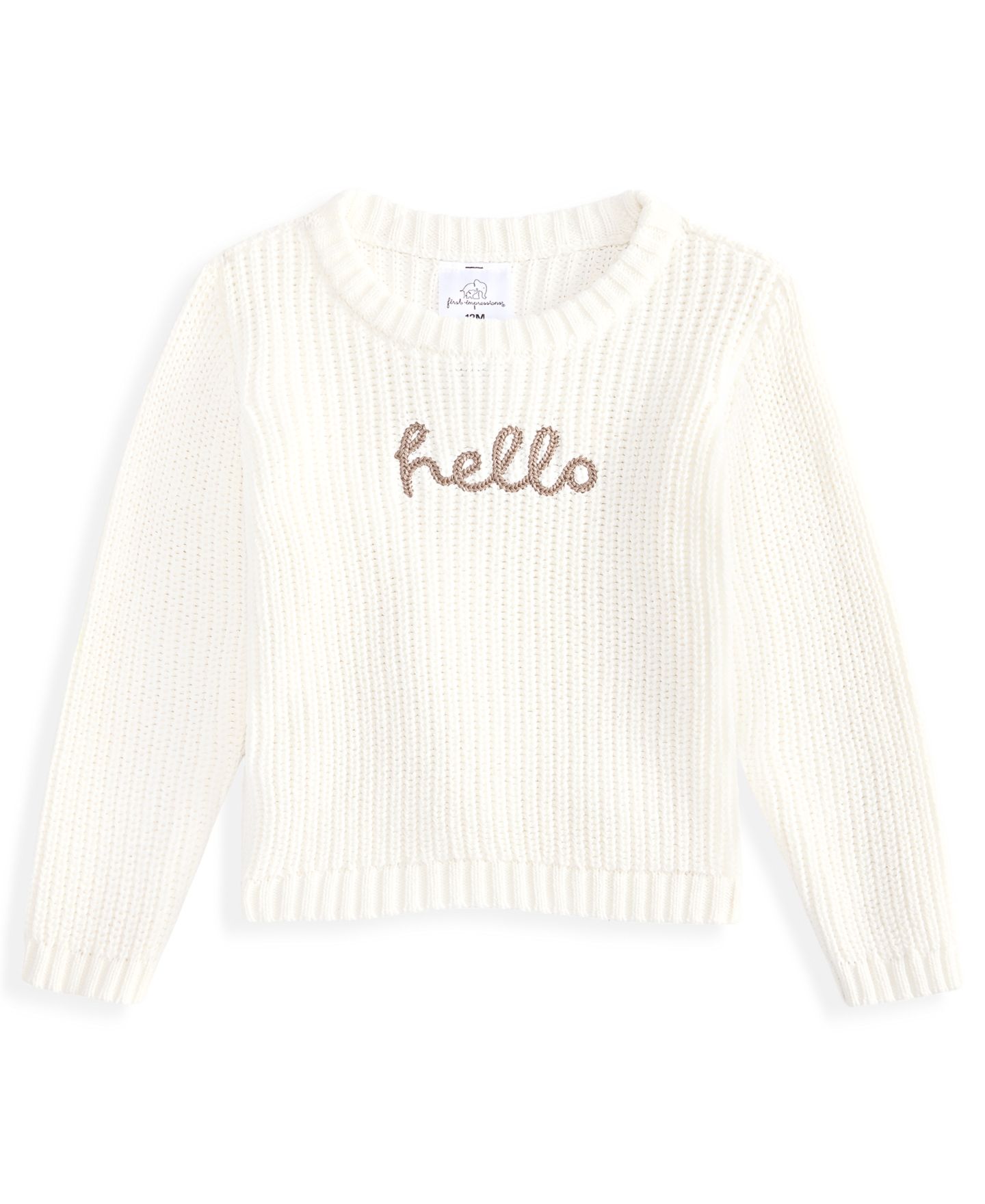 Свитер First Impressions 0M-24M Mix & Match Long-Sleeve Cotton Hello для девочек-малышей — фото 1