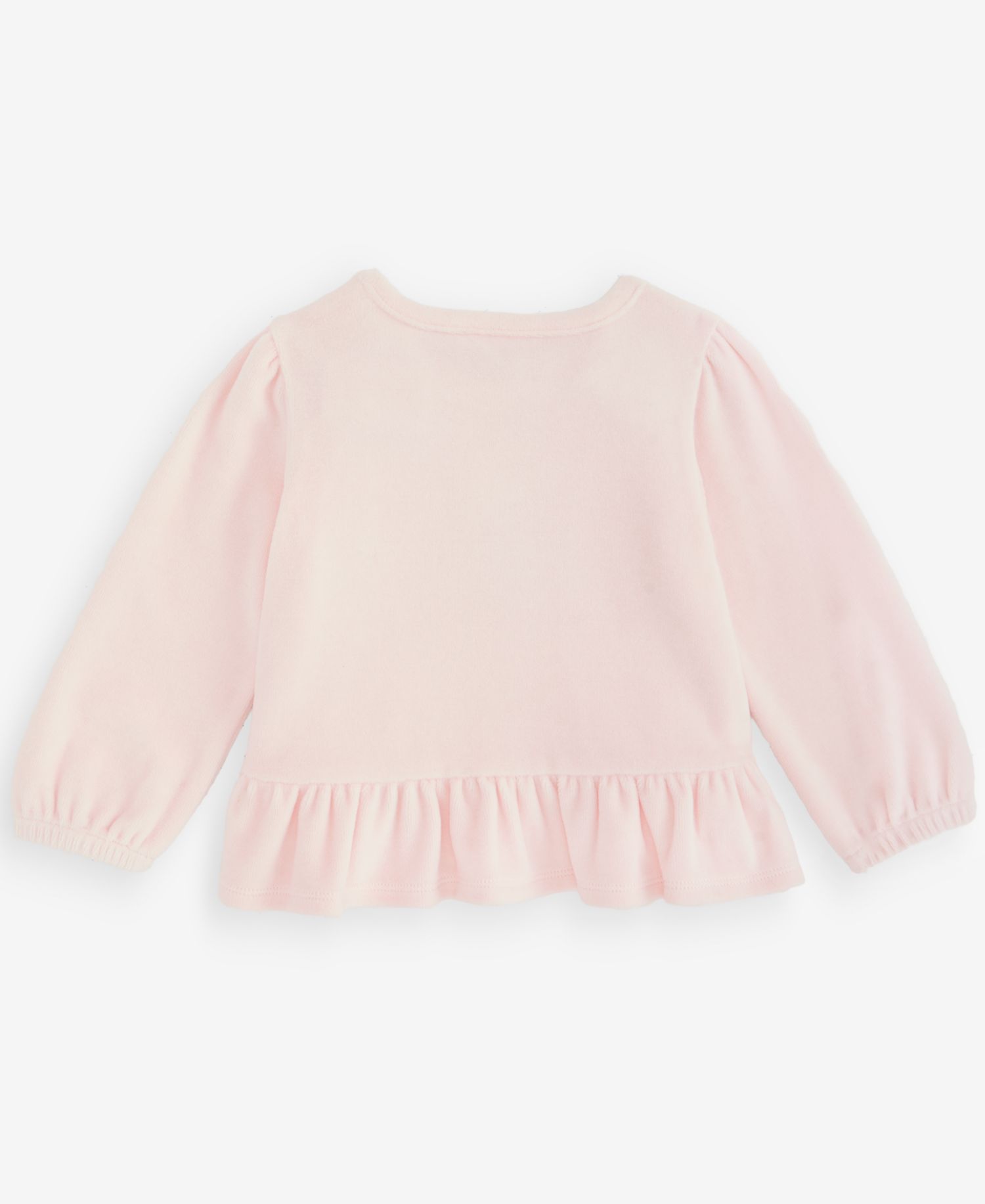 Baby Girls' 3M-24M Mix & Match Long-Sleeve Ballet Slippers Velour Peplum Top