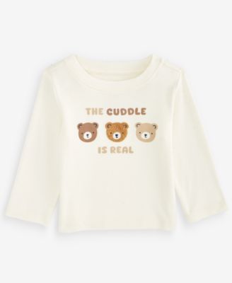 Baby Boys' 3M-24M Mix & Match Long-Sleeve The Cuddle Is Real Bear T-Shirt