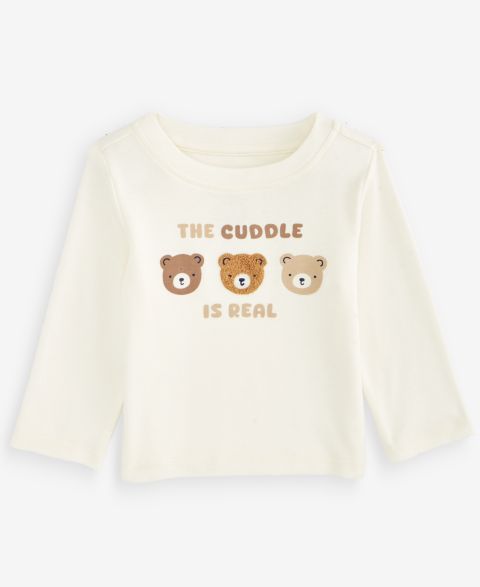 Футболка First Impressions Mix & Match Long-Sleeve The Cuddle Is Real Bear T-Shirt для мальчиков-малышей