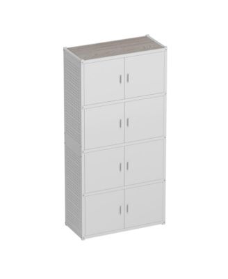 5-Shelf Heavy-Duty Garage Storage Cabinet Tower with Side Pegboards, White (35 in. W x 71.1 in. H x 15.7 in. D