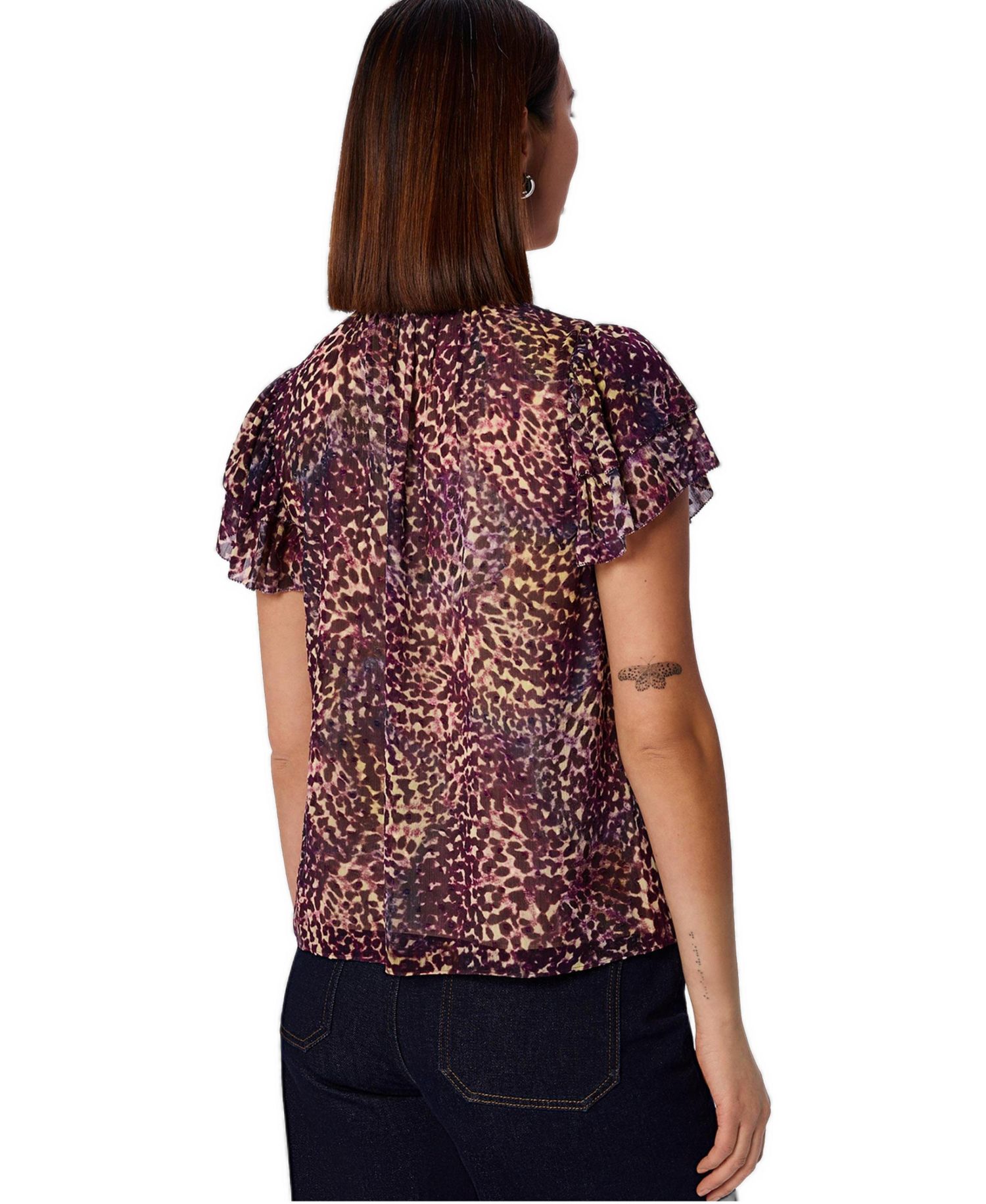 Women's Orchid Print Dobby Top