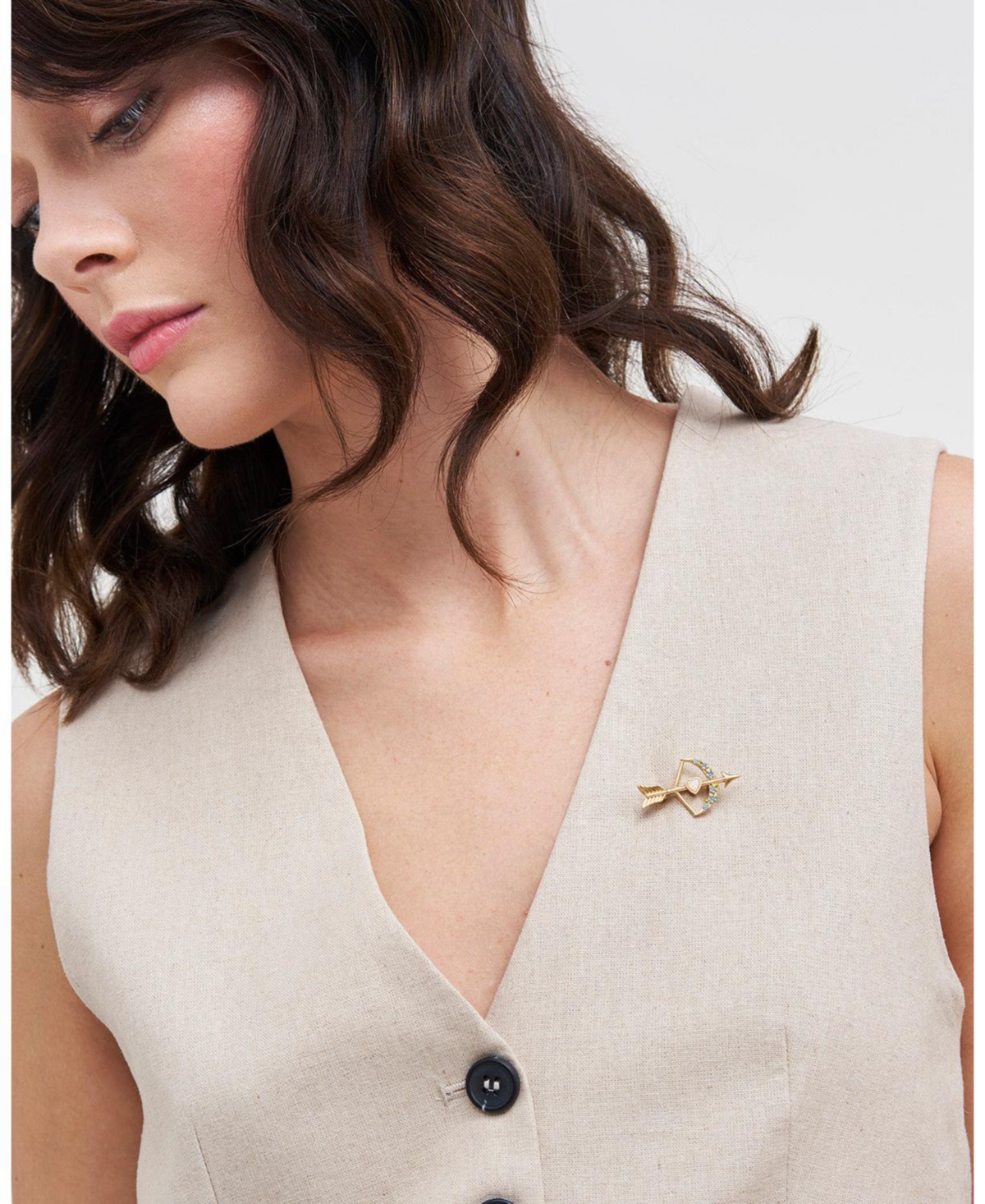 Fable England Cupids Bow and Arrow Brooch