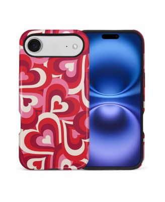 Case for iPhone Air, 2-in-1 Dual-Layer Shockproof Protection, Cute Heart Print Glossy Case