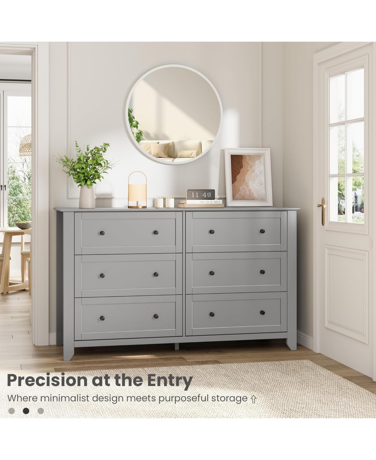 gaomon 6 Drawer Dresser For Bedroom, 54" Wide Large Dresser With Deep Drawers And Metal Knobs, Modern Wooden Chests Of Drawers