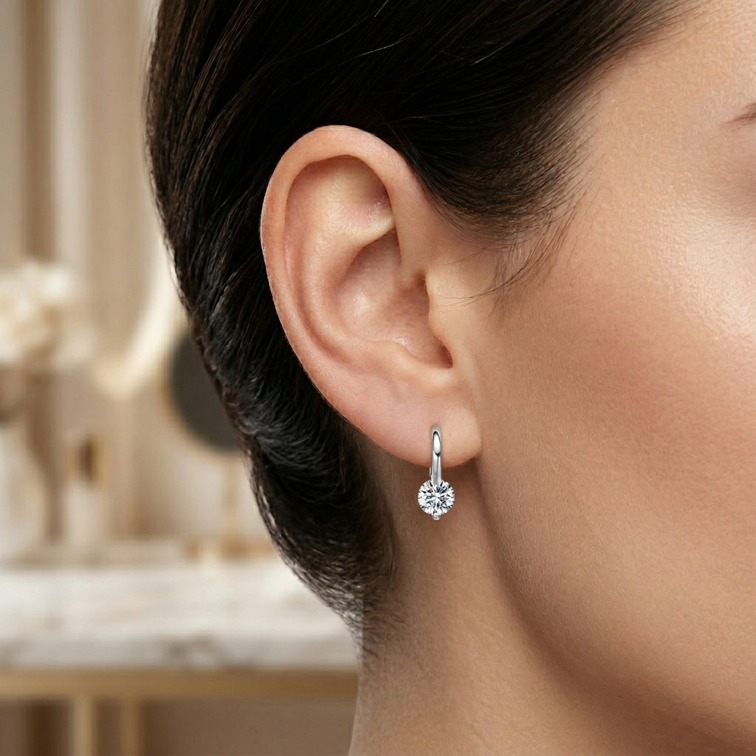 Radiant Gold Plated CZ Huggie Hoop Earrings