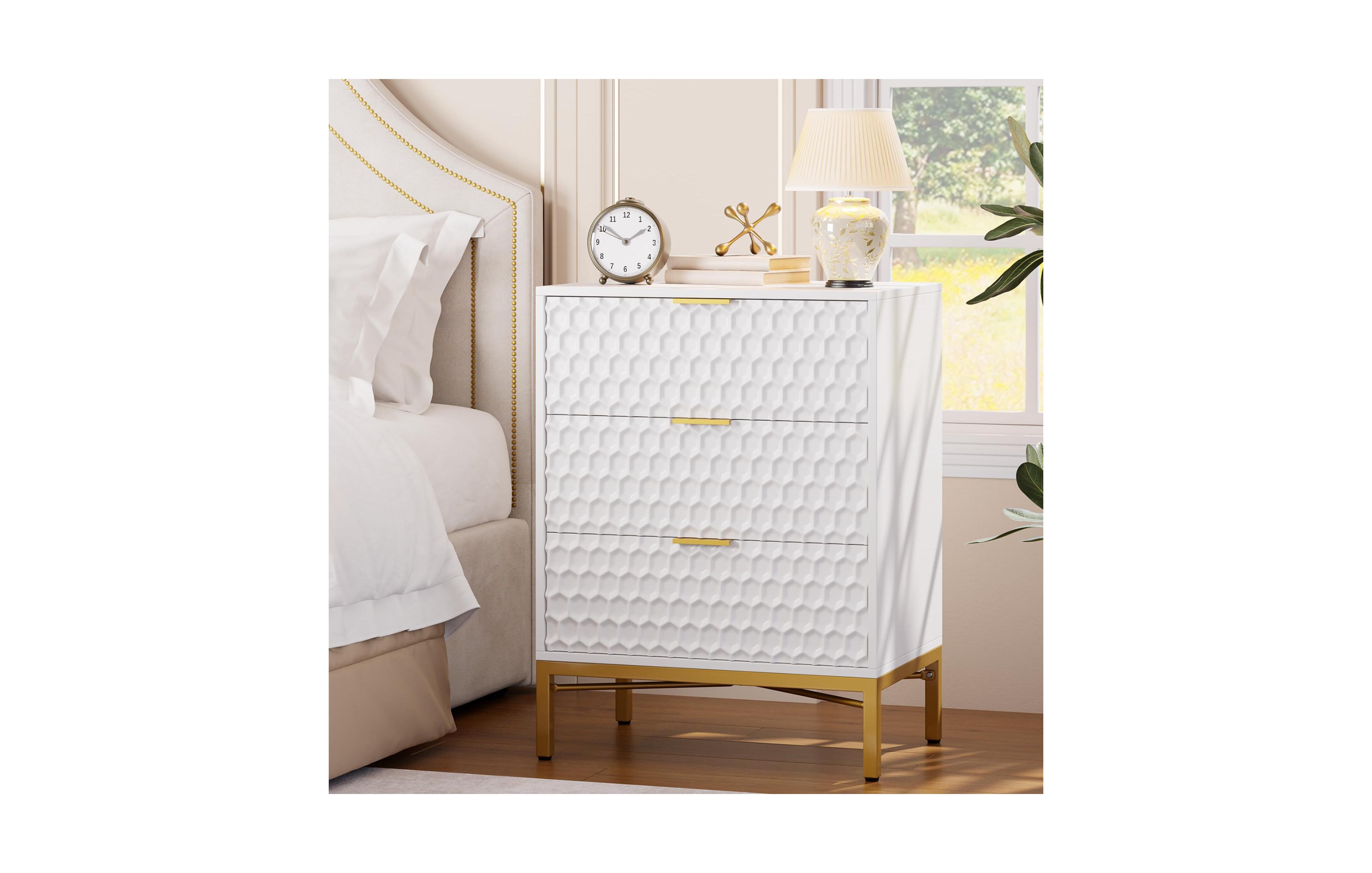 gaomon Dresser for Bedroom, Modern 3 Drawer Nightstand, Living Room, Hallway, Kids Room