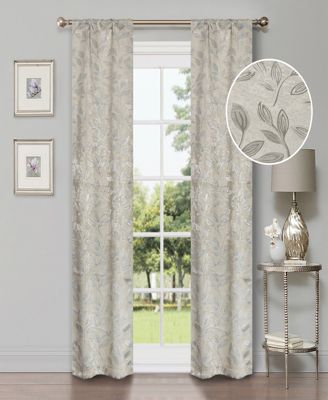 Leaves Machine Washable Room Darkening Blackout Curtains, Set of 2