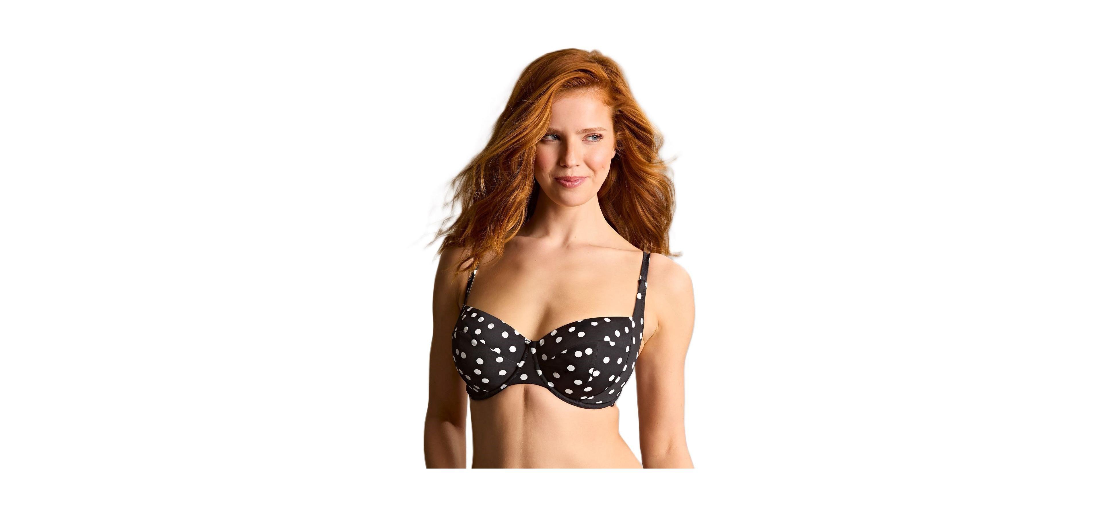 Panache Lingerie Polka Dot Florence Underwire Balcony Side Support Bikini Swim Bra