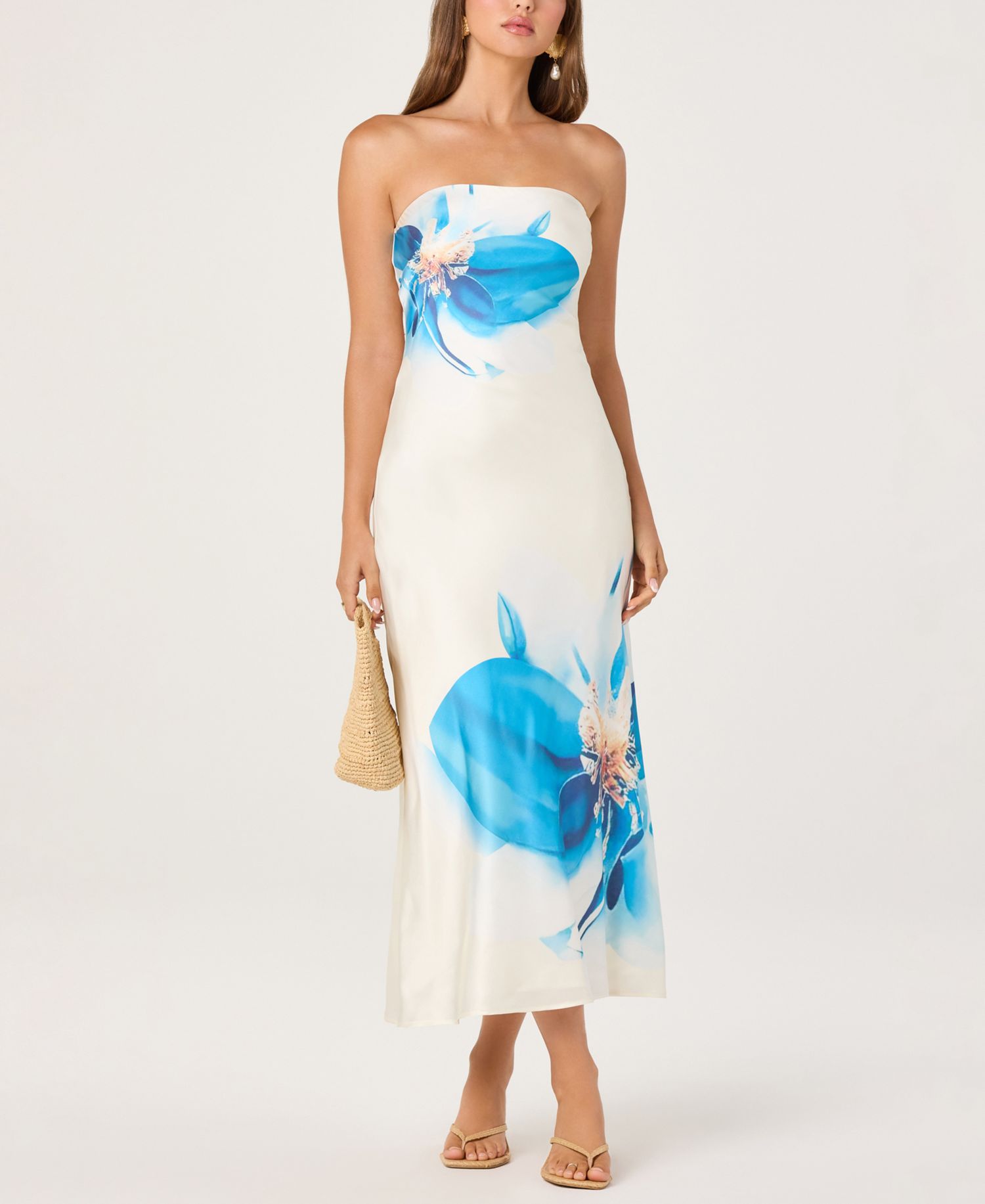 Women's Annabeth Printed Strapless Midi Dress