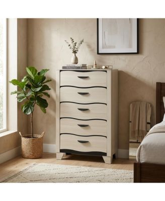 Engineered Wood and Contemporary Design Brielle 5-Drawer Chest