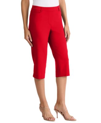 ladies dress capris MoFiz Women's Pull-On Stretch Straight Leg Elastic Waist Cropped Pants with Pockets for Golf Yoga Office Work Business Casual Summer Black XS : Clothing, Shoes & Jewelry they provide a great fit How To Wear Capri And
