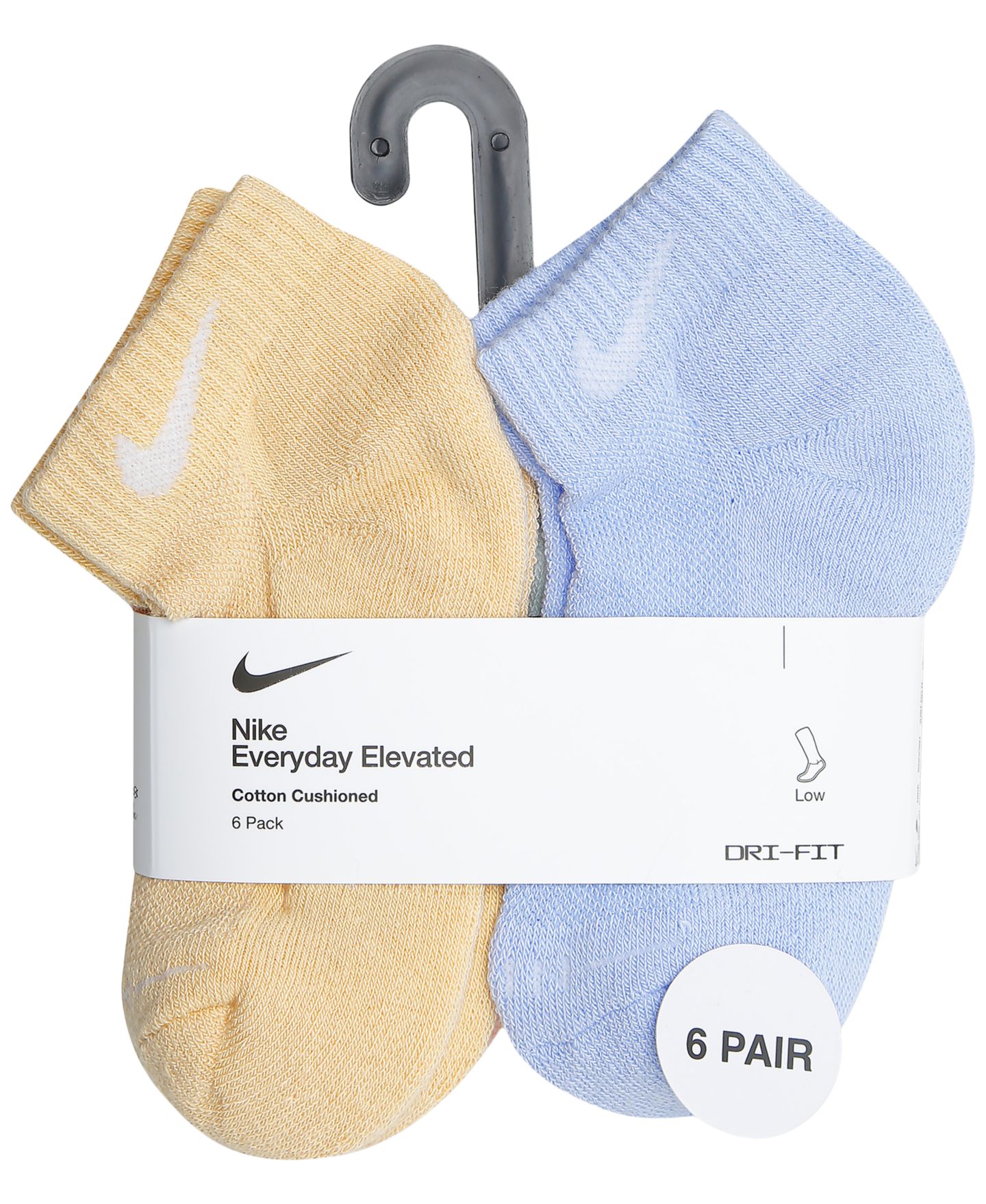 Детские низкие носки Nike Dri-Fit Elevated, набор из 6 пар, 4-7, цвет: Оранжевый — фото 3