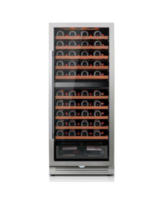24 inch Dual Zone Wine Cooler refridgerator 90 Bottle Freestanding/Built-In 3-Color LED Light  For Home\Office