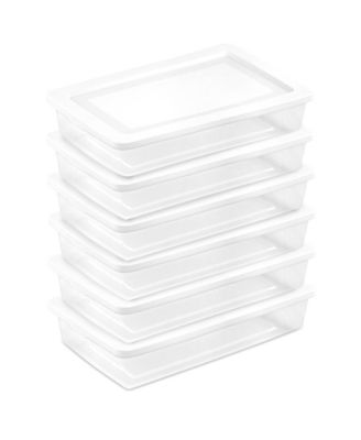 41 Quart Stackable Plastic Storage Box Home Organizer 6 Pack