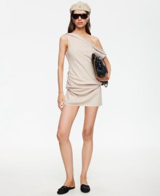 Women's Linen One-Shoulder Mini Dress