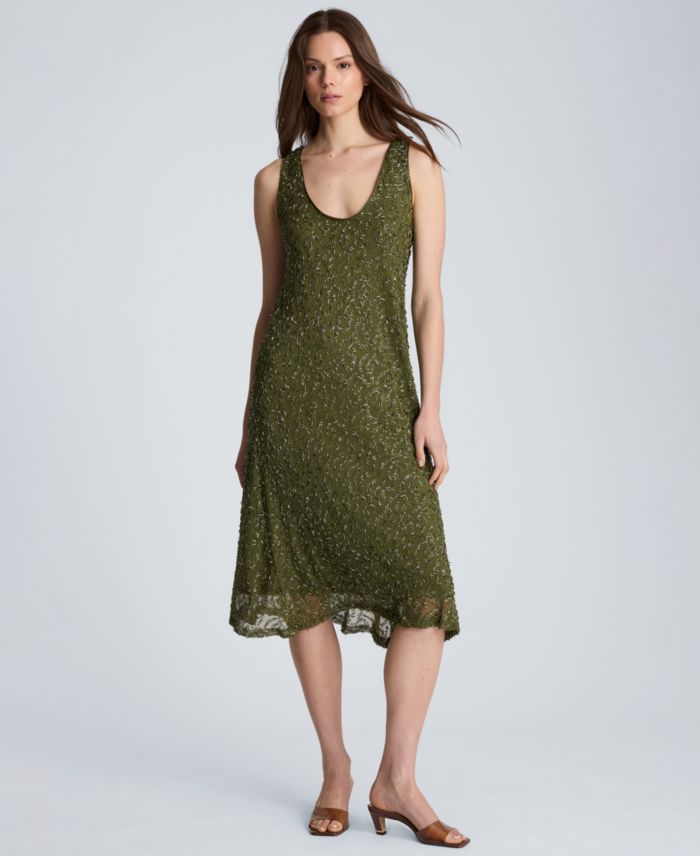Kenneth Cole Women's Bias Scoop Neck Long Slip Dress