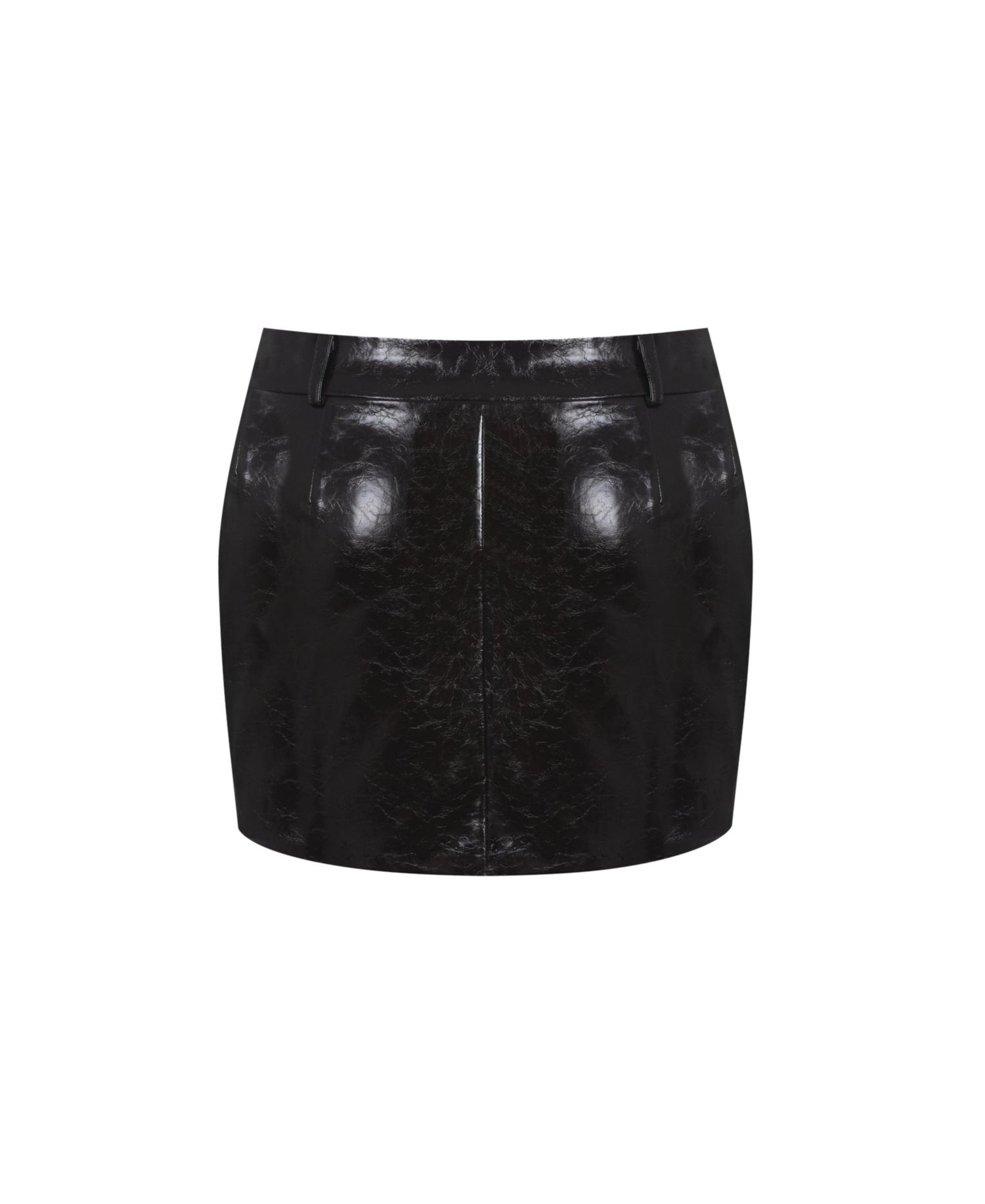 Women's Vivian Mocha Faux Leather Low-Rise Mini Skirt