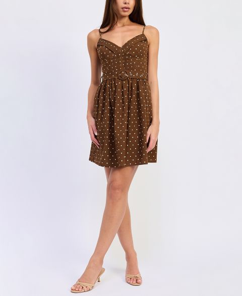 Женское платье En Saison Stella Sleeveless Mini, цвет: Коричневая слоновая кость