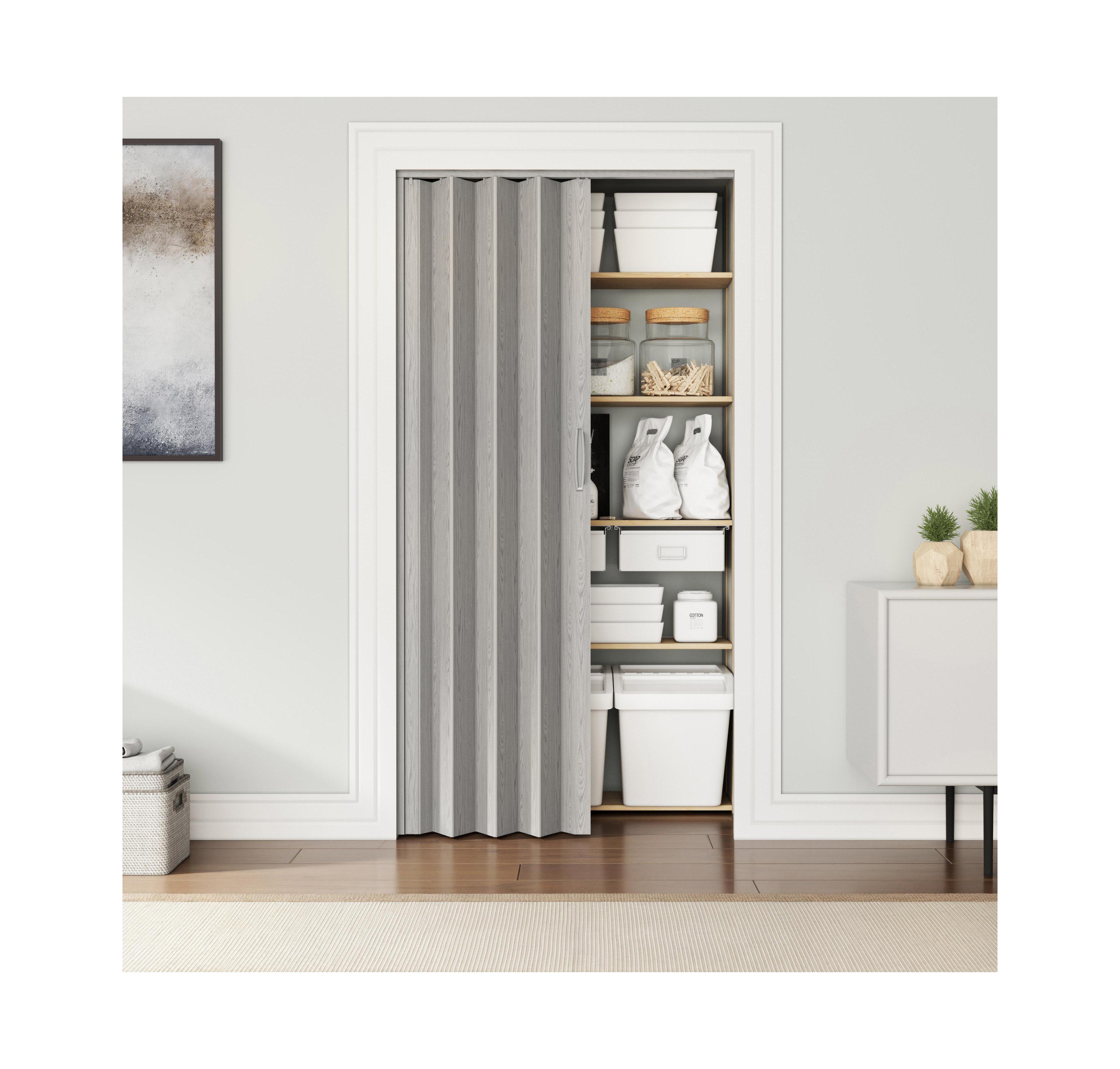sumyeg 36-Inch W Pvc Foldable Accordion Door Room Divider for Indoor Space Separation and Privacy Use
