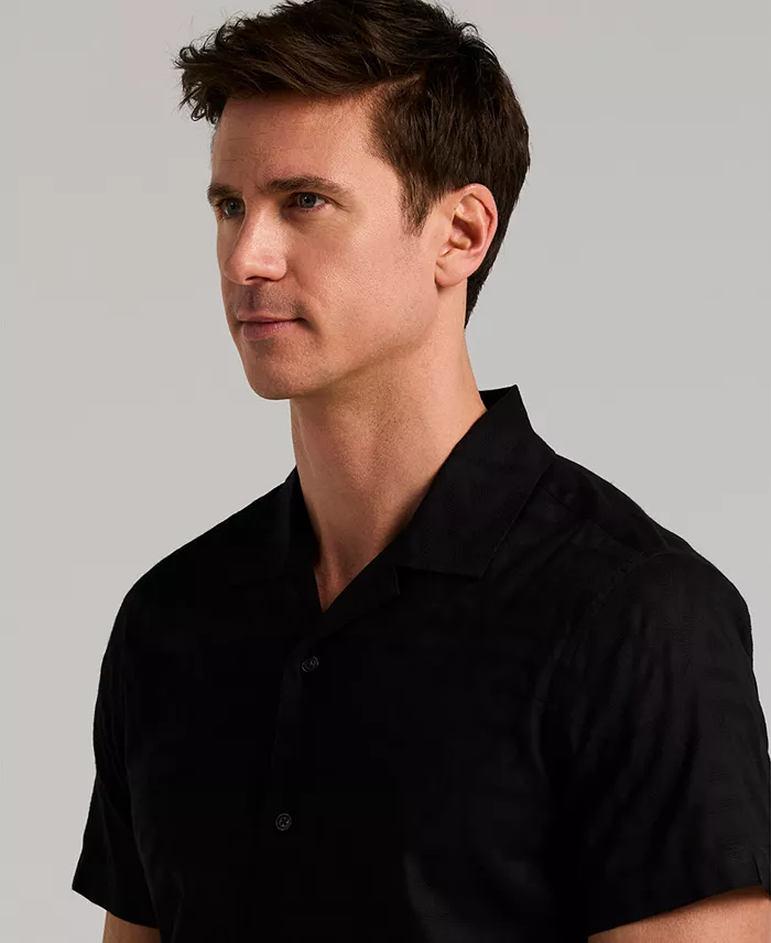 Men's Jacquard Novelty Camp Shirt - thumbnail 3