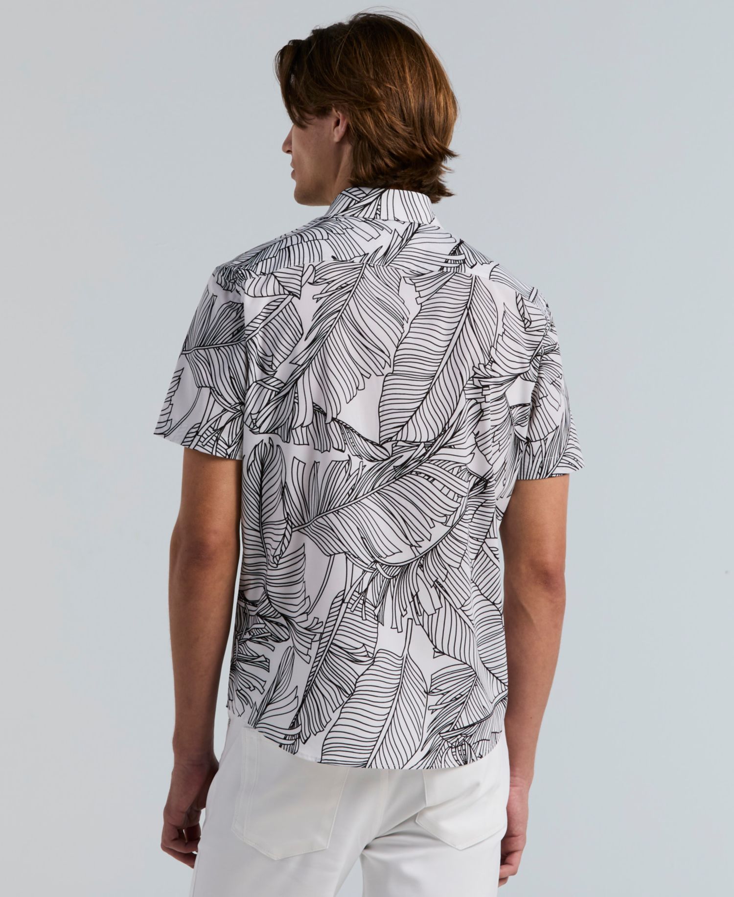 Men's Slim-Fit Botanical Print Shirt