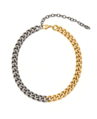 St. Moran Tarnish-Resistant Mixed Metal Curb Alize Chain Necklace - Gold