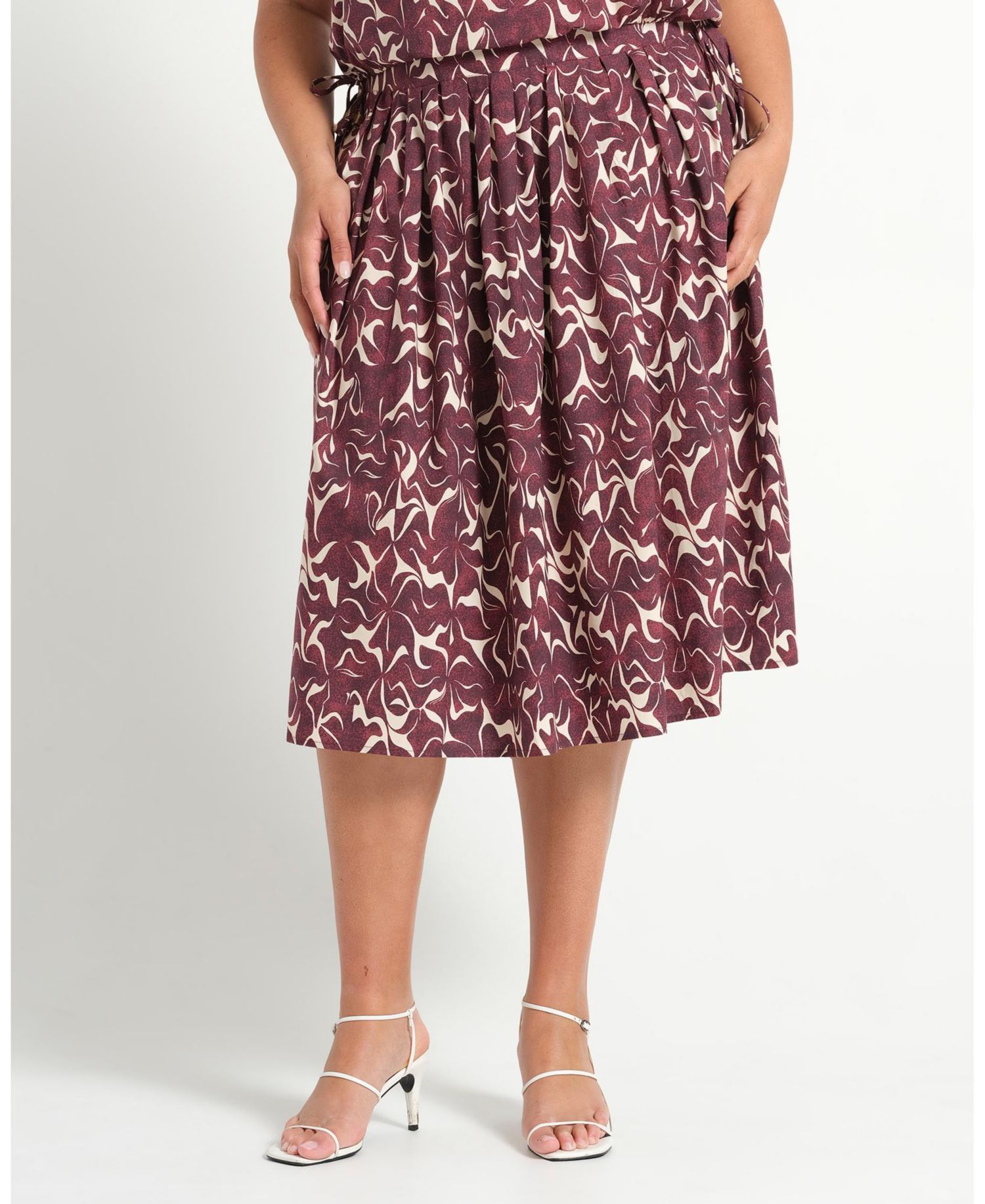 Women's Brinley A-line Pleated Print Midi Skirt