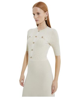 karen millen ribbed knit dress Karen Millen Colour Block Rib Knitted Maxi Dress in Navy