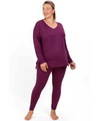 Plus Size Brushed Knit Oversized Top and Legging Set
