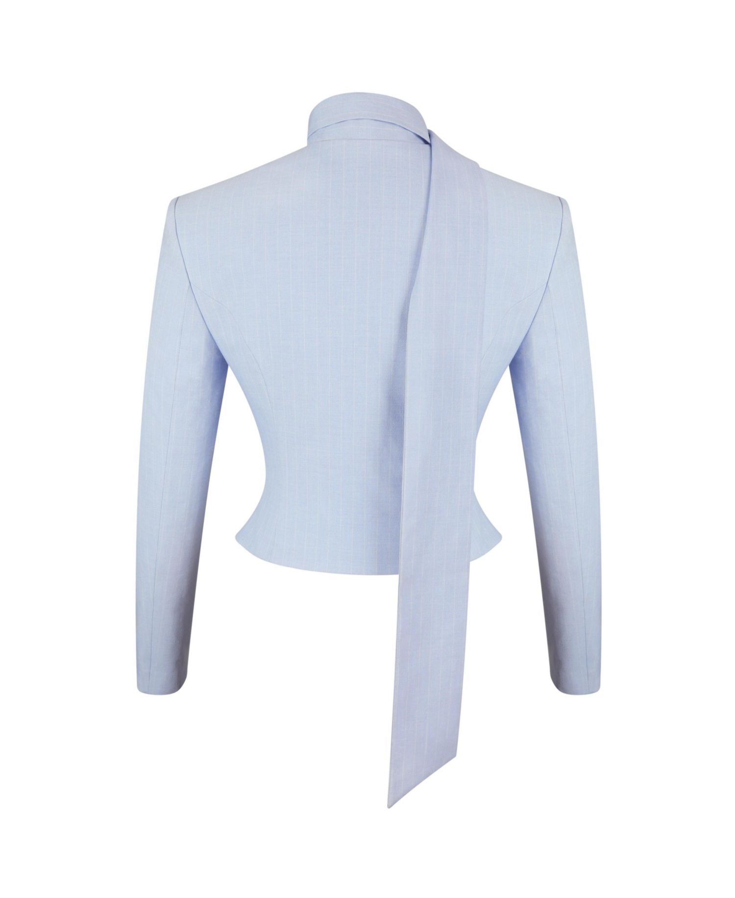 Women's Renley Sky Blue Pinstripe Peplum Blazer