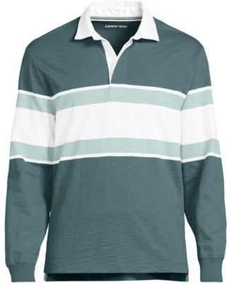 Men's Long Sleeve Lightweight Slub Rugby Polo