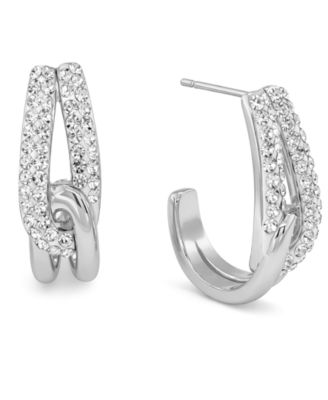Crystal Interlock J Hoop Earrings