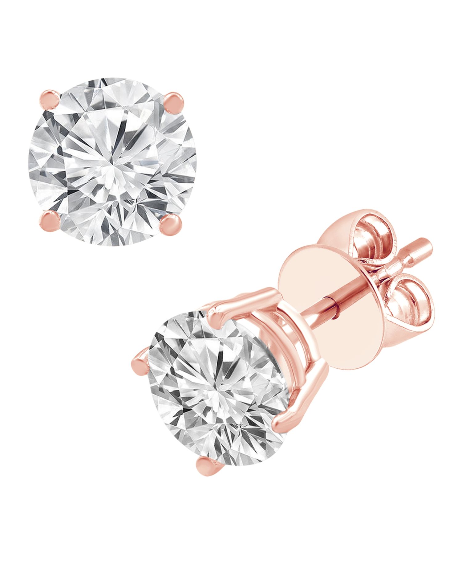 Certified Lab Grown Diamond Stud Earrings (4 ct. t.w.) in 14k White, Yellow or Rose Gold