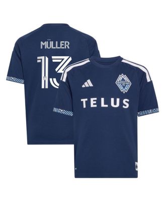 Big Boys and Girls Thomas M&uuml;ller Blue Vancouver Whitecaps FC 2026 The Coastal Jersey Replica Jersey