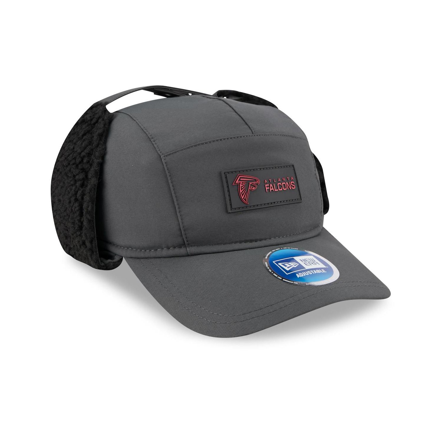 Men's Charcoal Atlanta Falcons 2025 Sideline Cold Weather Runner Dog Ear Adjustable Hat