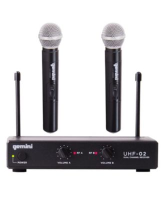 UHF-02M Dual Wireless Handheld Microphone System, 150ft Range, S34 Frequency