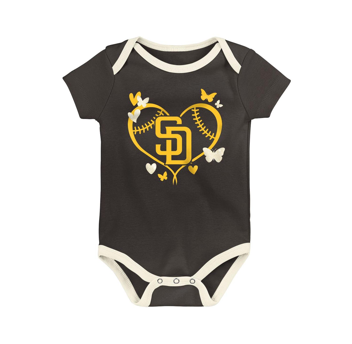 Baby Boys and Girls 3-Pack San Diego Padres Home Team Bodysuit Set