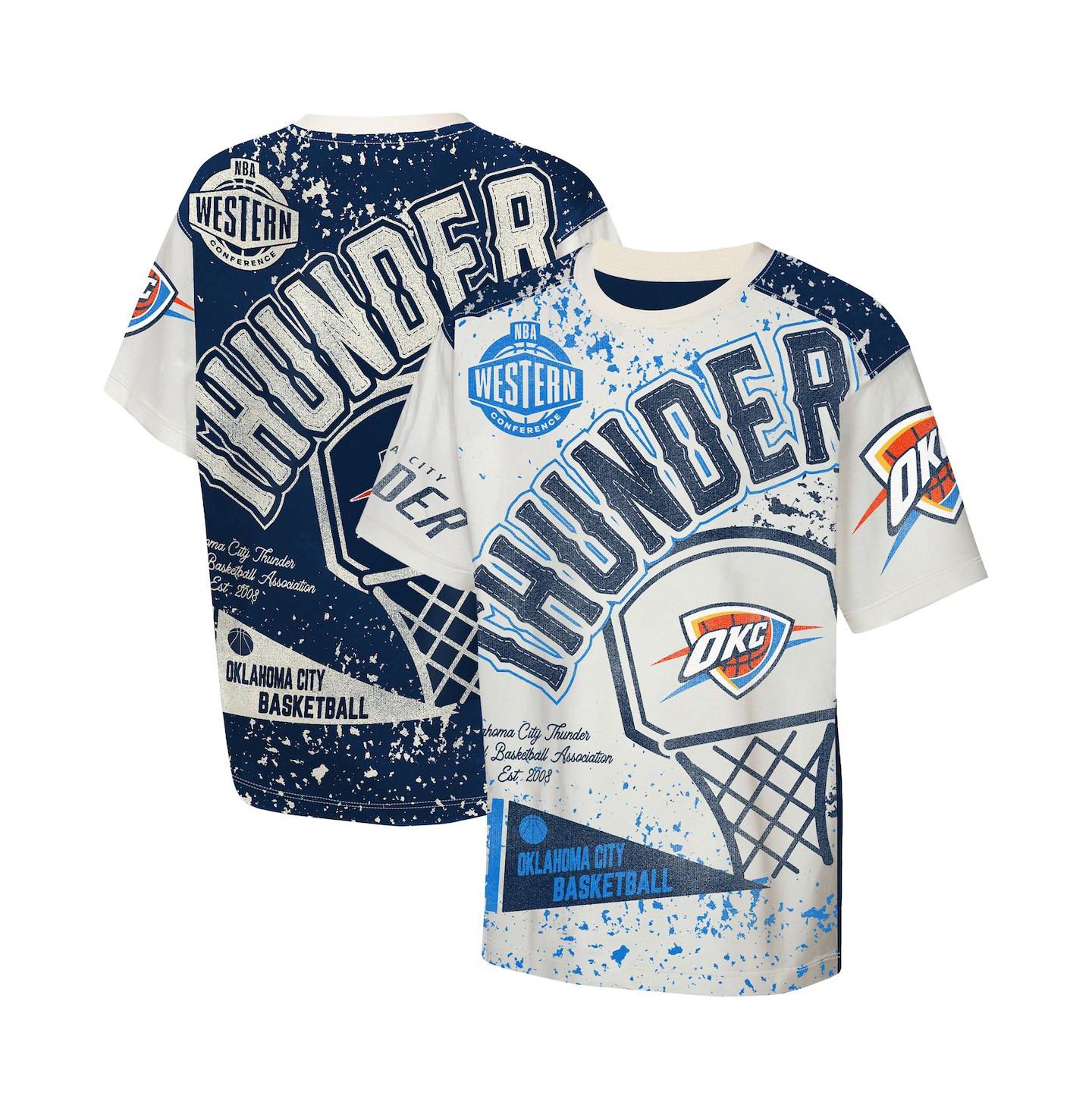 Детская футболка Outerstuff Cream Oklahoma City Thunder Top Player All-Over-Print — фото 1