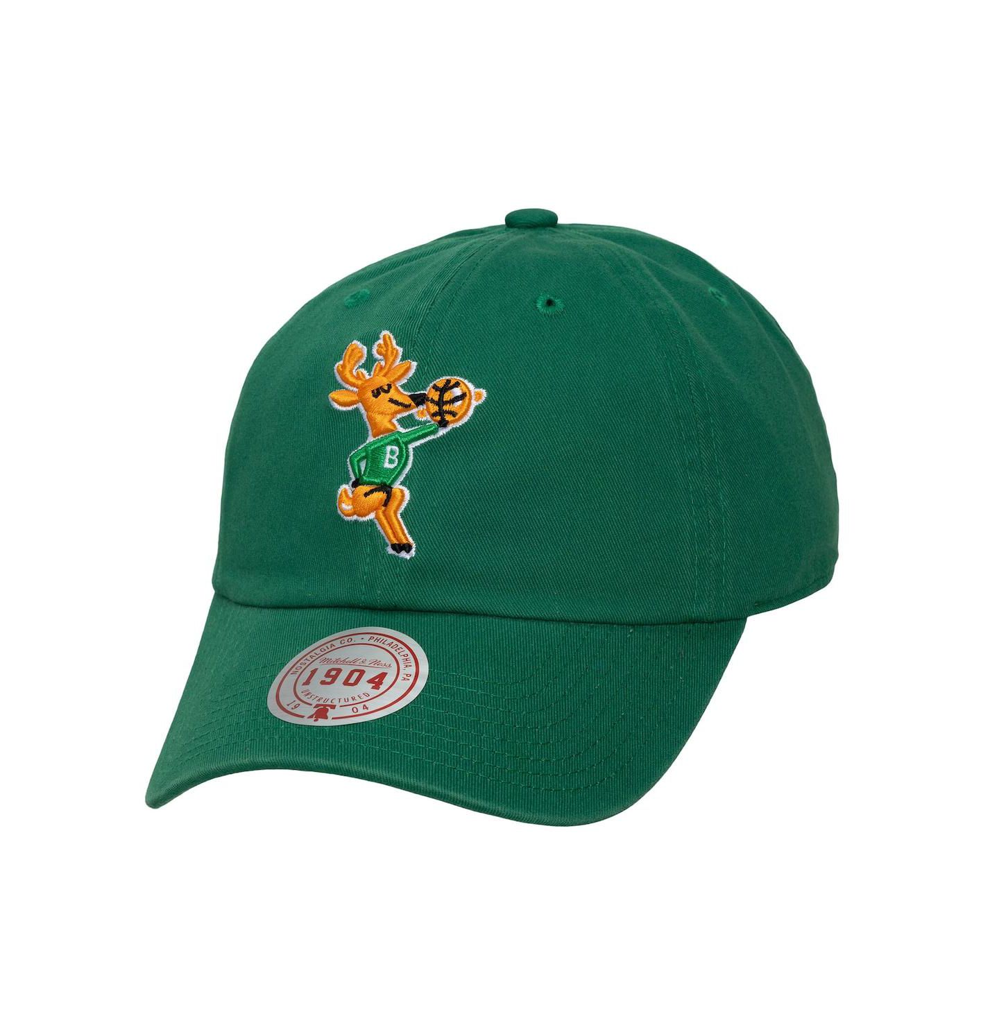 Мужская кепка Mitchell & Ness Hunter Green Milwaukee Bucks Hardwood Classics 1904 Adjustable Hat — фото 1