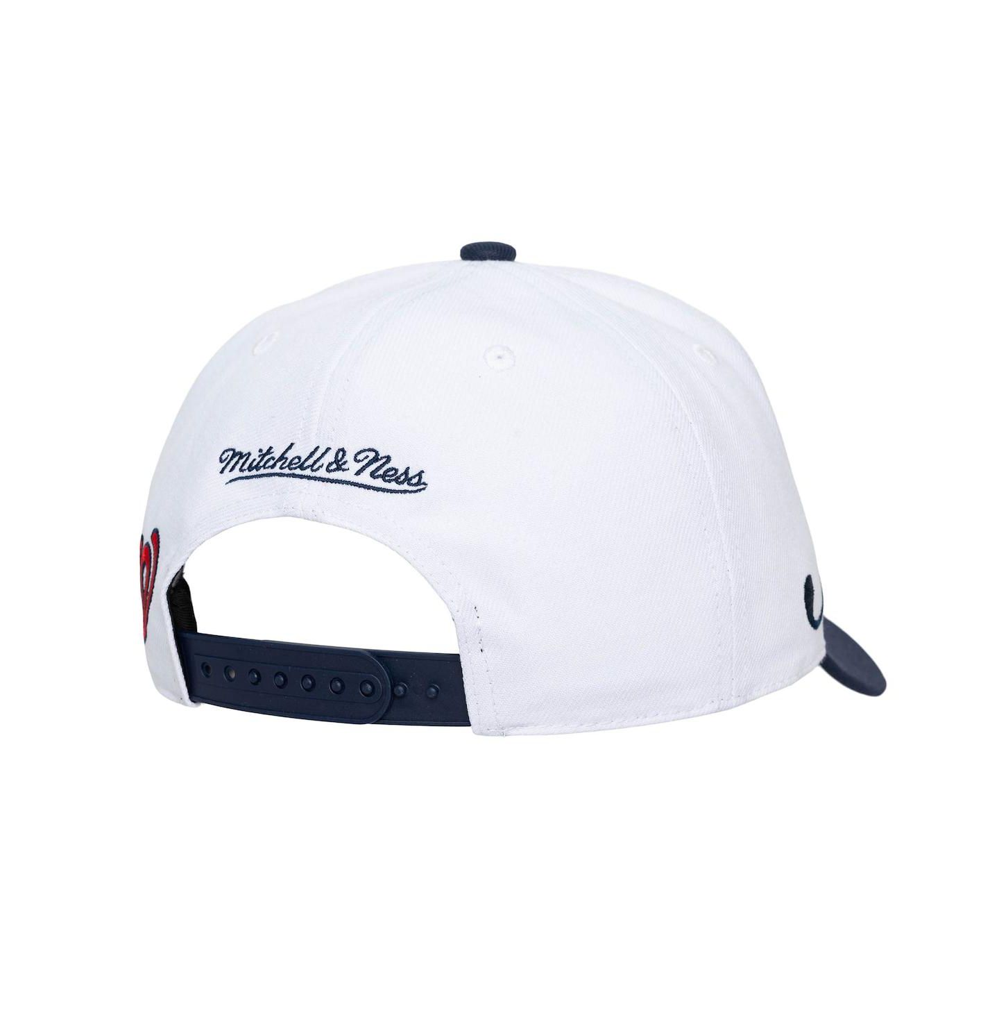 Кепка Mitchell & Ness White/Navy Washington Nationals XL Script Pro Crown Adjustable Hat — фото 4