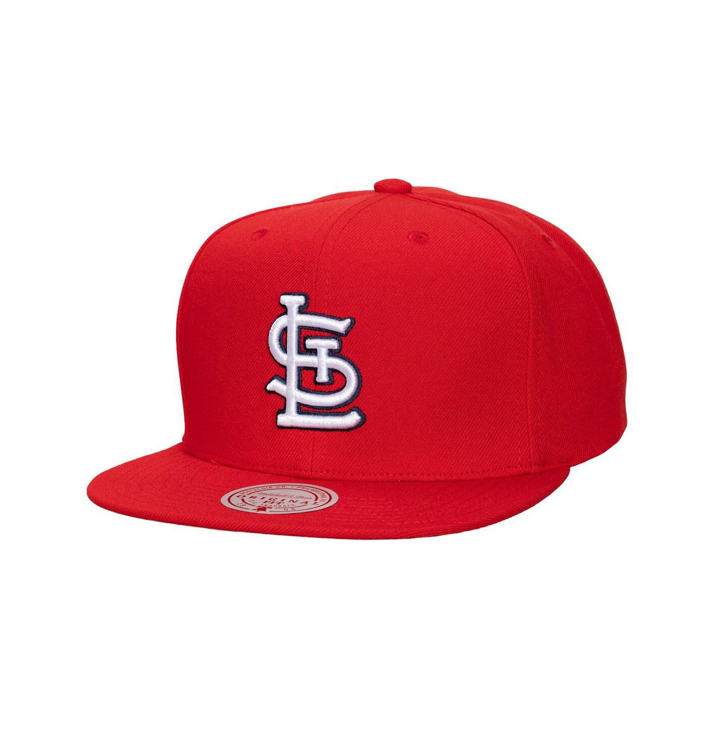 Кепка Mitchell & Ness Red St. Louis Cardinals Side Logo Snapback Hat — фото 1